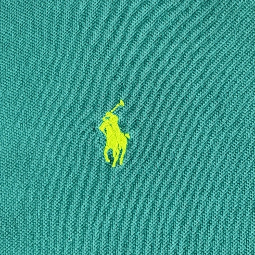 Polo Ralph Lauren Shirt Men XL Teal Short‎ Sleeve Button Down Cotton Custom Fit
